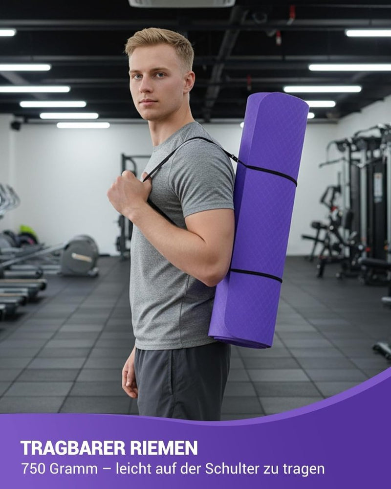Laad afbeelding in Galerijviewer, Good Nite Yogamat, Gymnastiek, Pilates Oefenmat voor vrouwen, antislip, dik 6 mm met draagriem, Tpe, 183 x 61 x 0,6 cm - happygetfit.com
