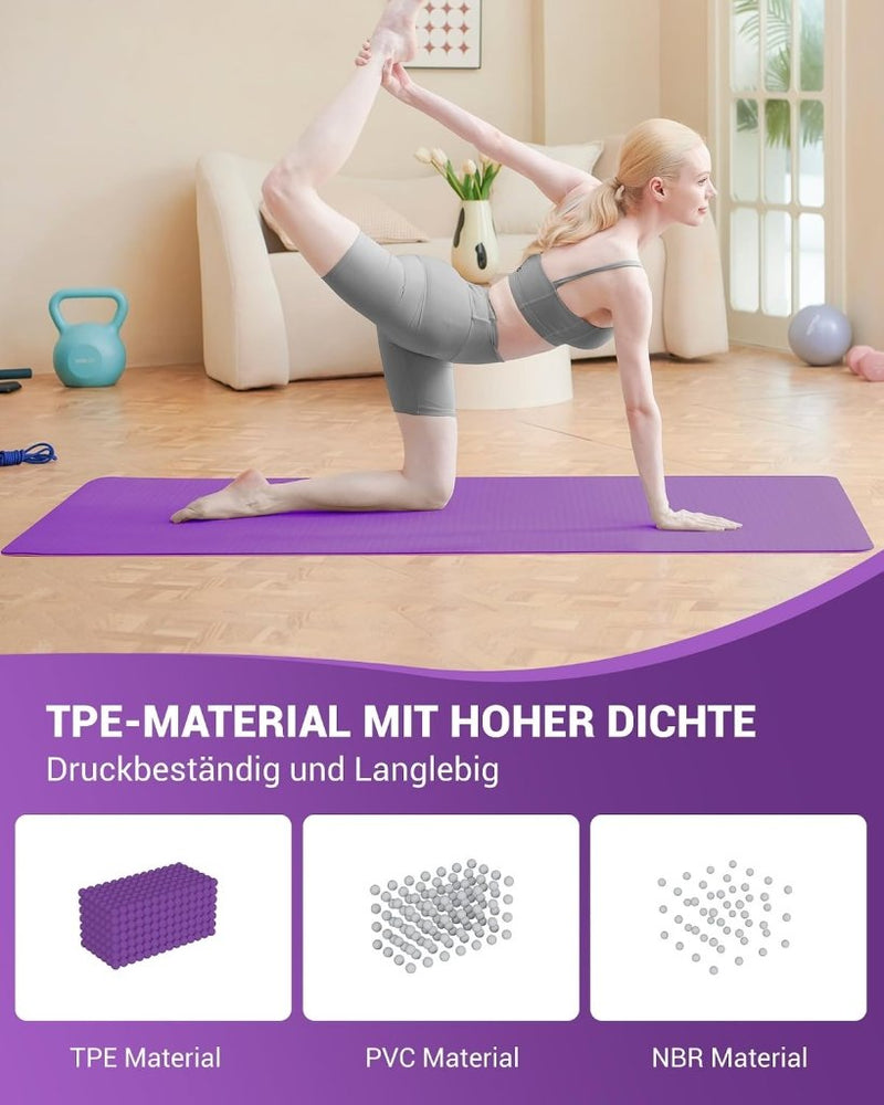 Laad afbeelding in Galerijviewer, Good Nite Yogamat, Gymnastiek, Pilates Oefenmat voor vrouwen, antislip, dik 6 mm met draagriem, Tpe, 183 x 61 x 0,6 cm - happygetfit.com
