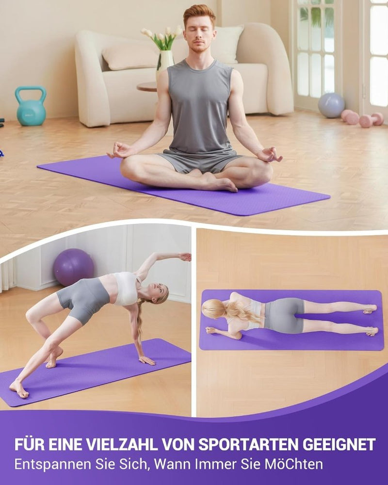 Laad afbeelding in Galerijviewer, Good Nite Yogamat, Gymnastiek, Pilates Oefenmat voor vrouwen, antislip, dik 6 mm met draagriem, Tpe, 183 x 61 x 0,6 cm - happygetfit.com
