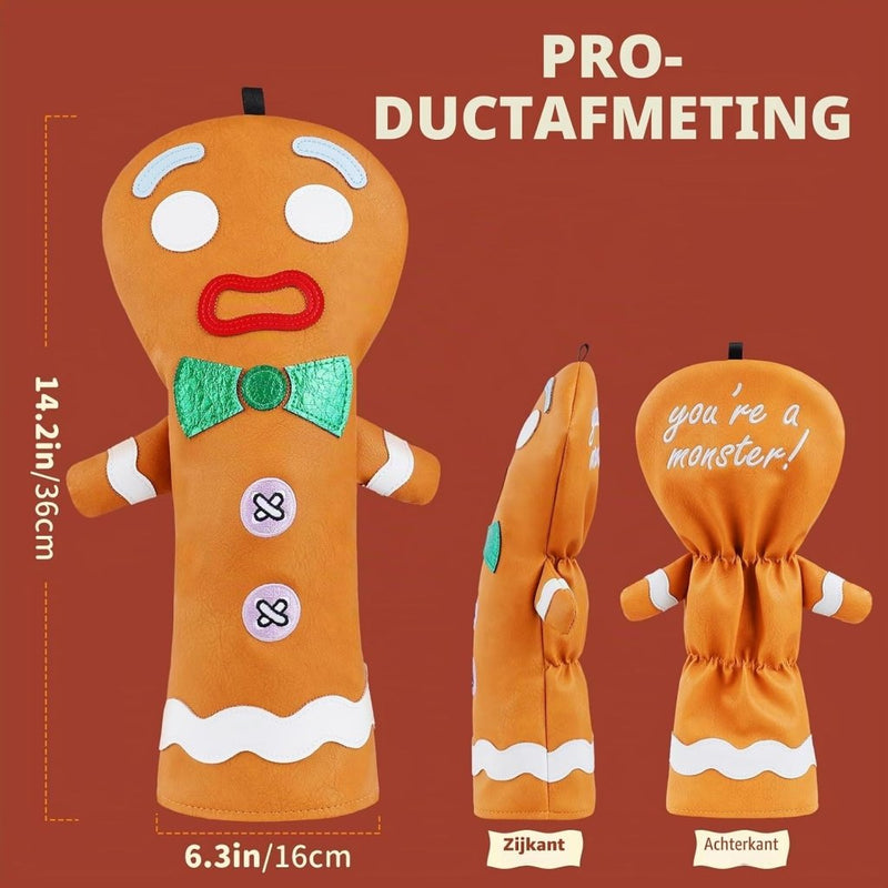 Chargez l'image dans la visionneuse de la galerie, Grappige golfclub beschermhoes met Monster Cookie ontwerp voor driver en fairway – golfheadcover – golfcadeau - happygetfit.com

