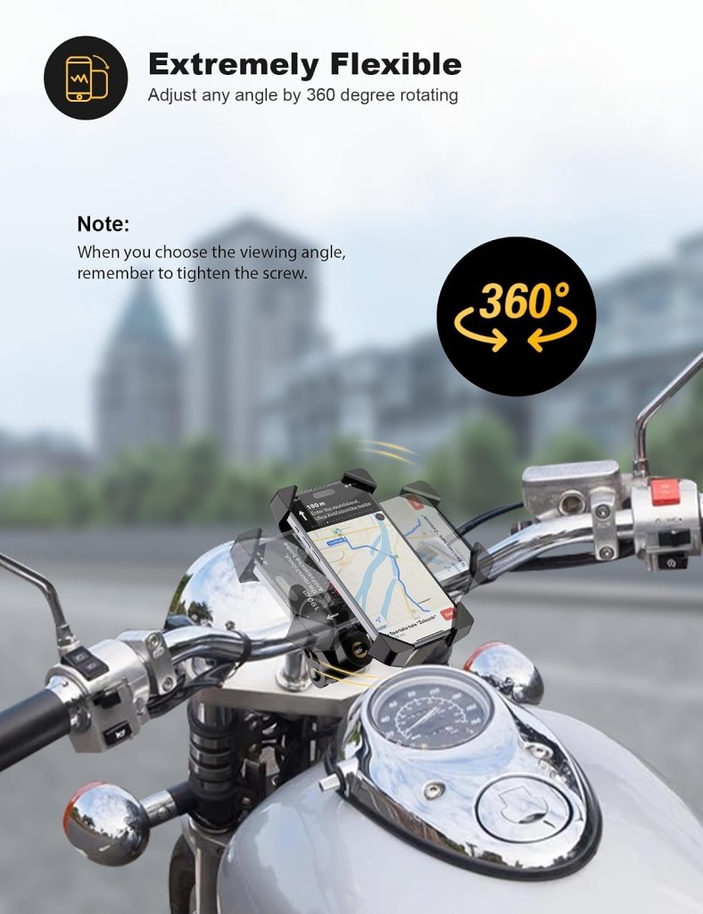 Laad afbeelding in Galerijviewer, Grefay Fiets Telefoonhouder Universele Fiets Motorfiets Mobiele Telefoonhouder Smartphonehouder Klem 360 Draaibaar, Voor en Alle 3,5-6,5 Inch Mobiele Telefoons - happygetfit.com
