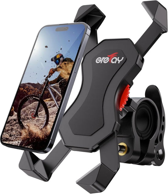 Grefay Fiets Telefoonhouder Universele Fiets Motorfiets Mobiele Telefoonhouder Smartphonehouder Klem 360 Draaibaar, Voor en Alle 3,5-6,5 Inch Mobiele Telefoons - happygetfit.com