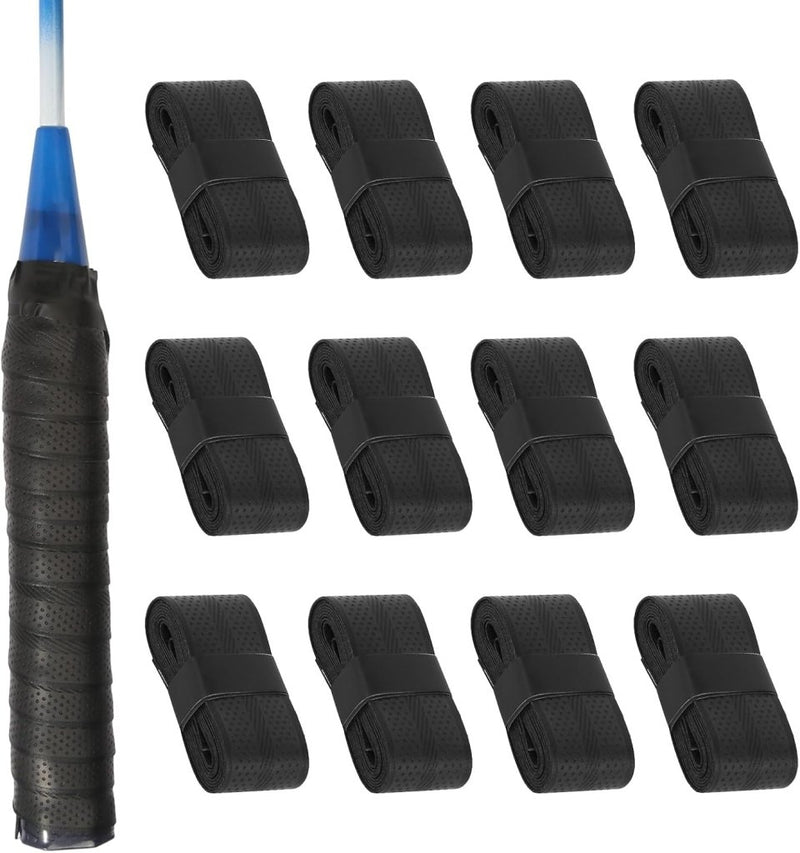 Laad afbeelding in Galerijviewer, Gripband set 12 stuks zwart voor rackets - happygetfit.com
