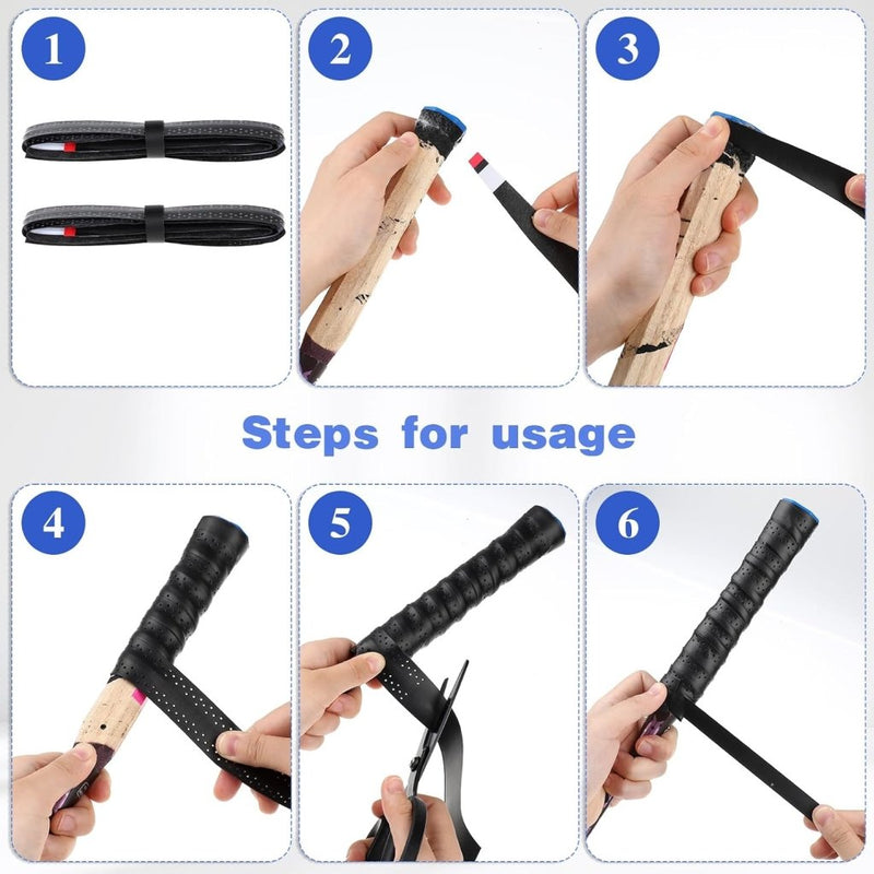 Laden Sie das Bild in Galerie -Viewer, Gripband set 2 stuks zwart voor rackets - happygetfit.com
