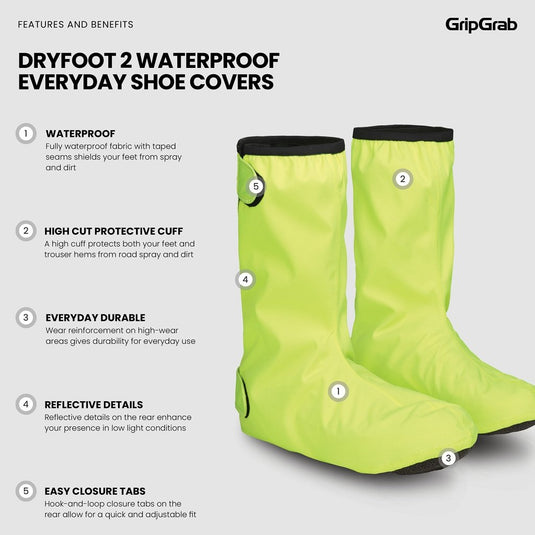 GripGrab Dryfoot 2 Cycling Shoe Covers Waterproof Rain Overshoes - happygetfit.com