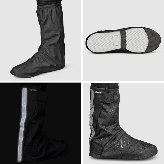 GripGrab DryFoot 2nd Edition Regenoverschoenen voor op de Fiets Hoge Regenbescherming voor Alledaagse Schoenen Klittenbandsluiting Fietsgaiters - happygetfit.com