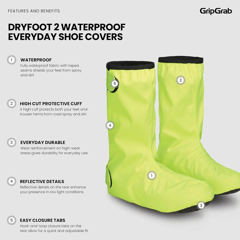 Load image into Gallery viewer, GripGrab DryFoot 2nd Edition Regenoverschoenen voor op de Fiets Hoge Regenbescherming voor Alledaagse Schoenen Klittenbandsluiting Fietsgaiters - happygetfit.com

