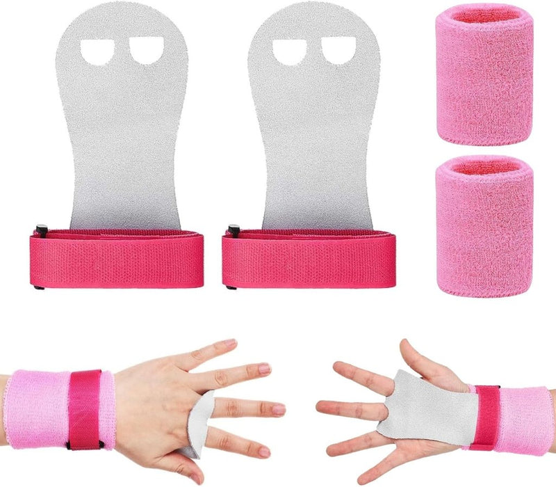 Laad afbeelding in Galerijviewer, Griphandschoenen voor kinderen turnen maat M roze - happygetfit.com
