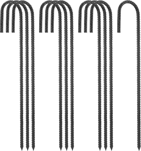 Grondankers 10 stuks 40 cm met J-haak van staal – trampoline haringen – stormankers - happygetfit.com