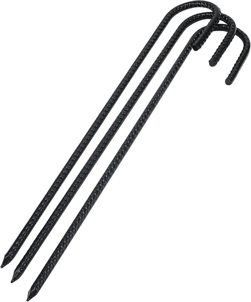 Laad afbeelding in Galerijviewer, Grondankers 10 stuks 40 cm met J-haak van staal – trampoline haringen – stormankers - happygetfit.com
