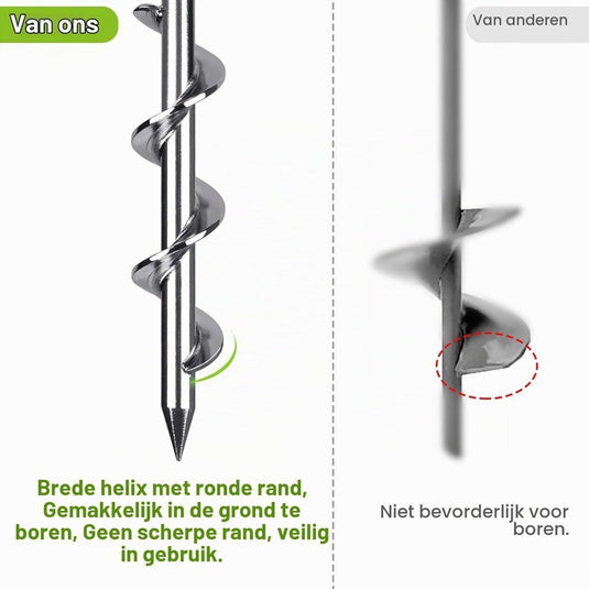 Grondankers 4 stuks 30 cm heavy duty met booradapter – trampoline ankers – stormankers - happygetfit.com