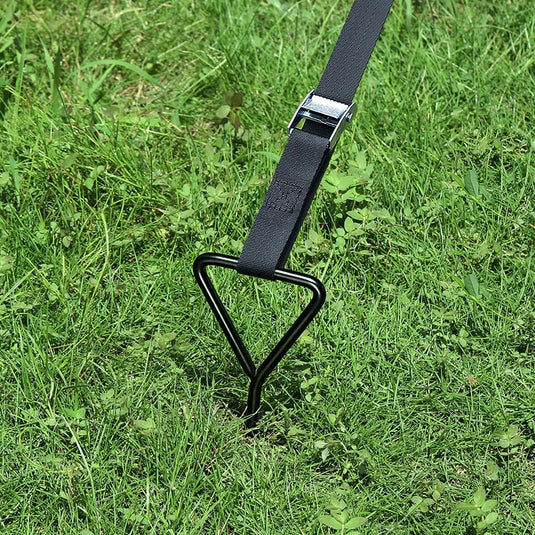 Grondankers 4 stuks 40,5 cm met spanbanden – trampoline ankers – stormbeveiliging - happygetfit.com