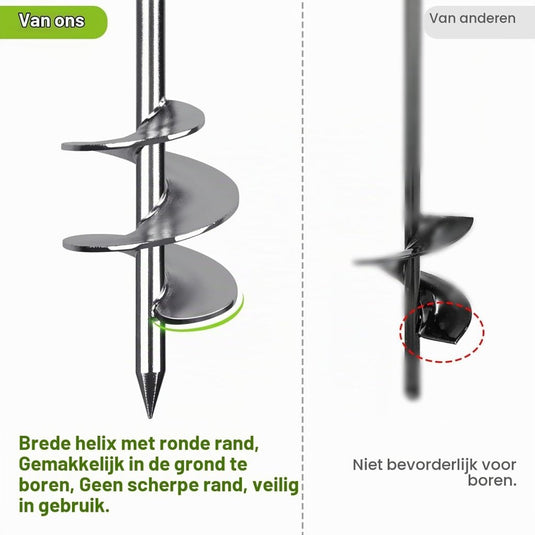Grondankers 6 stuks 45 cm heavy duty met spanbanden en booradapter – trampoline ankers – stormankers - happygetfit.com