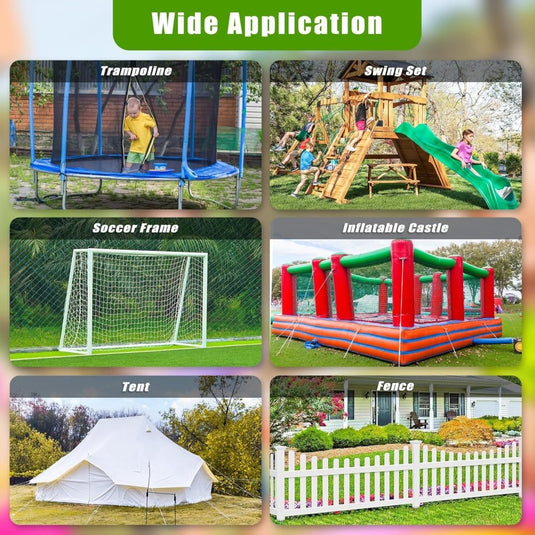 Grondankers 6 stuks 60 cm heavy duty met L-beugels en booradapter – trampoline ankers – stormankers - happygetfit.com