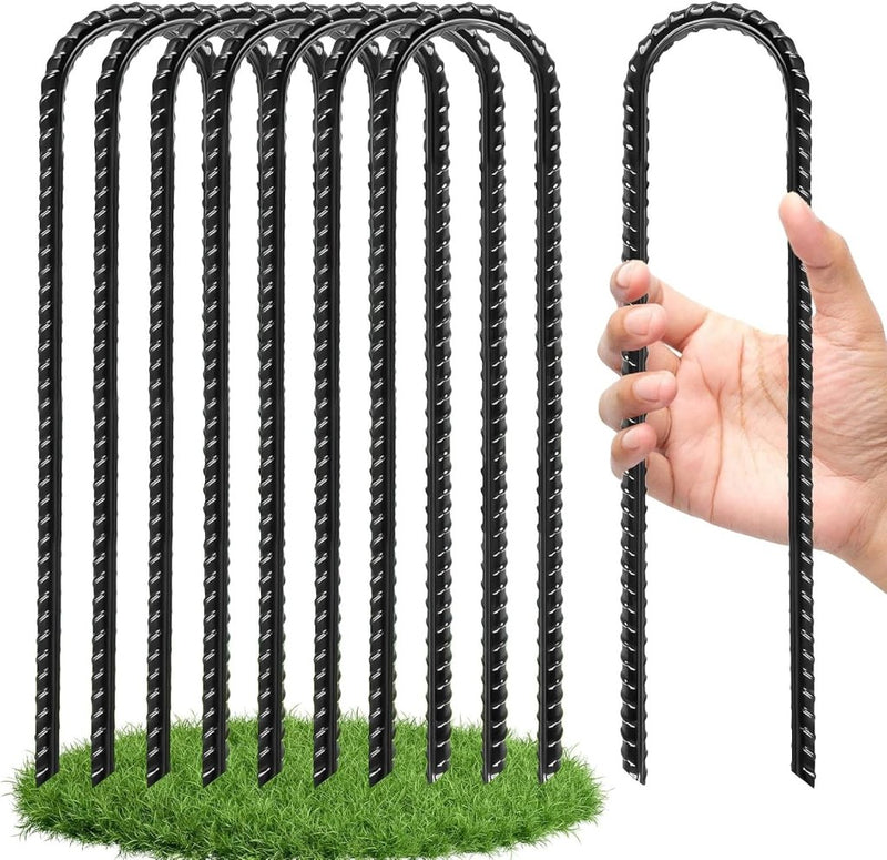Load image into Gallery viewer, Grondankers 8 stuks 30 cm U-vorm van verzinkt staal – trampoline ankers – stormbeveiliging - happygetfit.com
