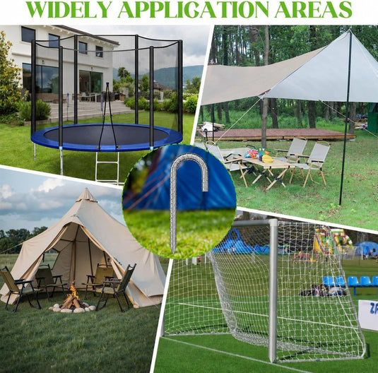 Grondankers 8 stuks 30 cm U-vorm van verzinkt staal – trampoline ankers – stormbeveiliging - happygetfit.com