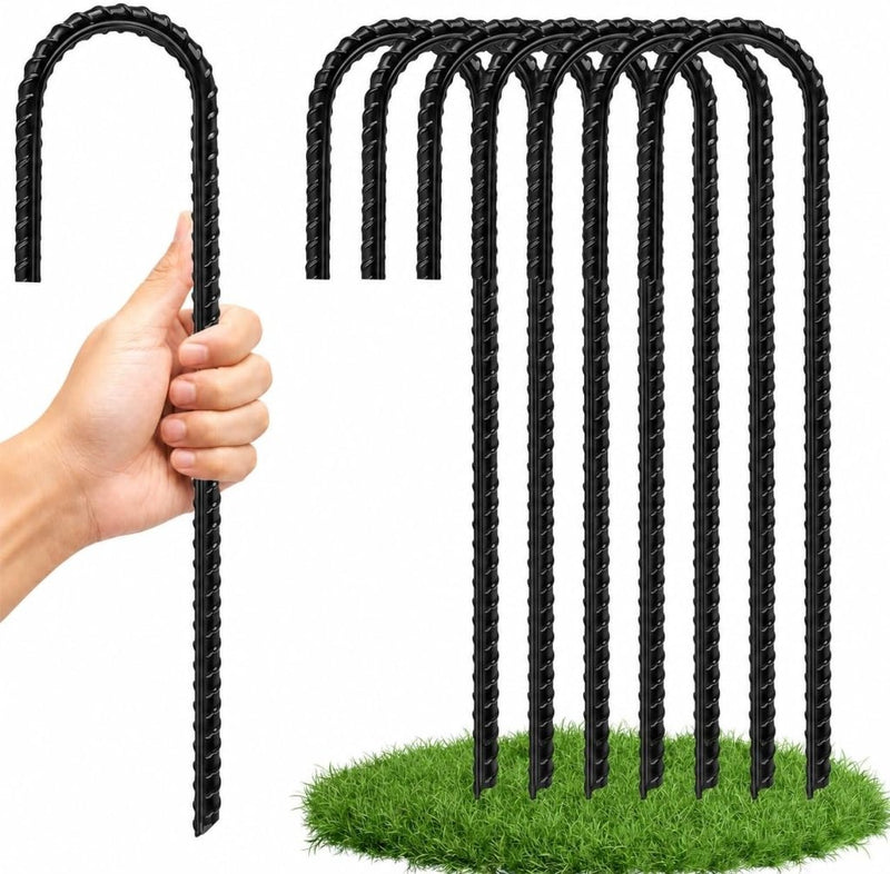 Load image into Gallery viewer, Grondankers 8 stuks 30 cm U-vorm van verzinkt staal – trampoline ankers – stormbeveiliging - happygetfit.com

