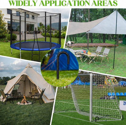 Grondankers 8 stuks 30 cm U-vorm van verzinkt staal – trampoline ankers – stormbeveiliging - happygetfit.com
