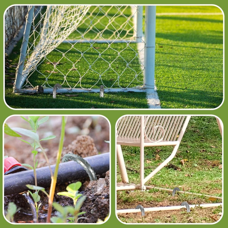 Load image into Gallery viewer, Grondpennen 6 stuks 30 cm van verzinkt staal met J-haak – trampoline ankers – grondankers - happygetfit.com
