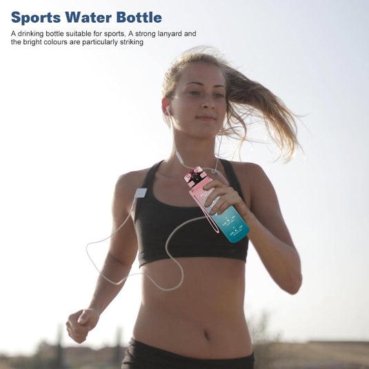 Grsta 1 Litre BPA Free Tritan Water Bottle - Flip Top, Lanyard Strap - School, Gym, Yoga, Travel, Outdoor - happygetfit.com