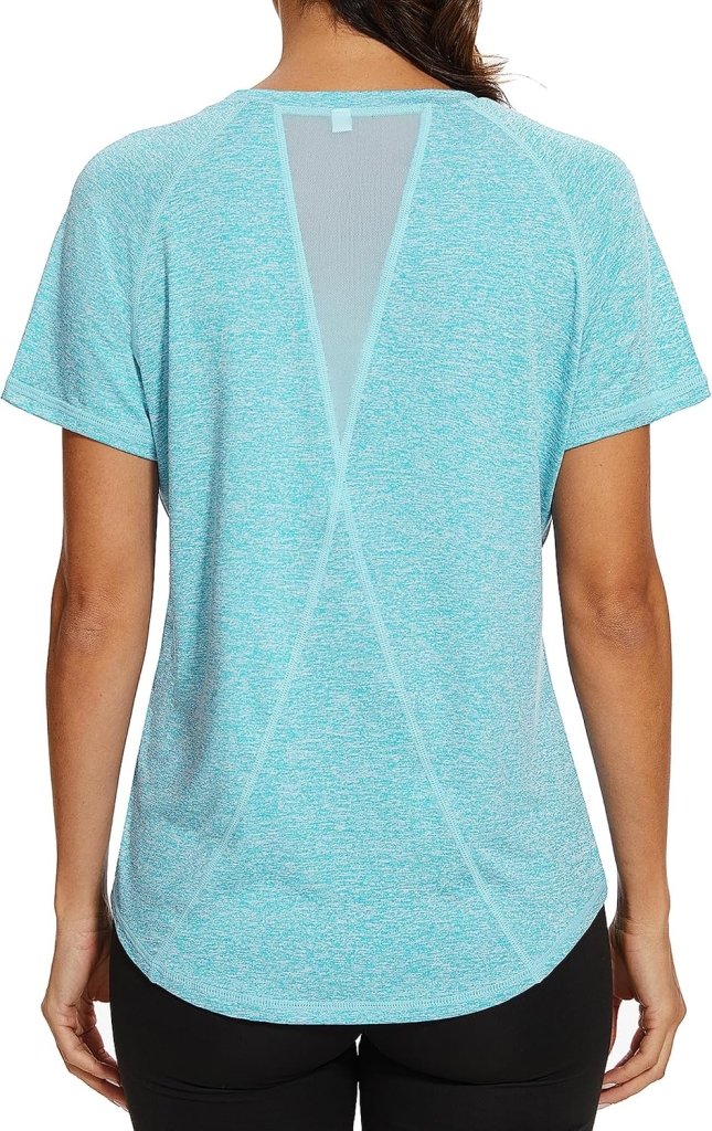 Laad afbeelding in Galerijviewer, Gyabnw Sportshirt dames T-shirts dames korte mouwen elastisch shirt gym dames rug ademend mesh top fitness yoga hardlopen dans - happygetfit.com
