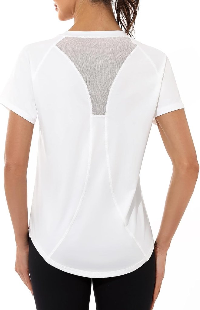 Laad afbeelding in Galerijviewer, Gyabnw Sportshirt dames T-shirts dames korte mouwen elastisch shirt gym dames rug ademend mesh top fitness yoga hardlopen dans - happygetfit.com
