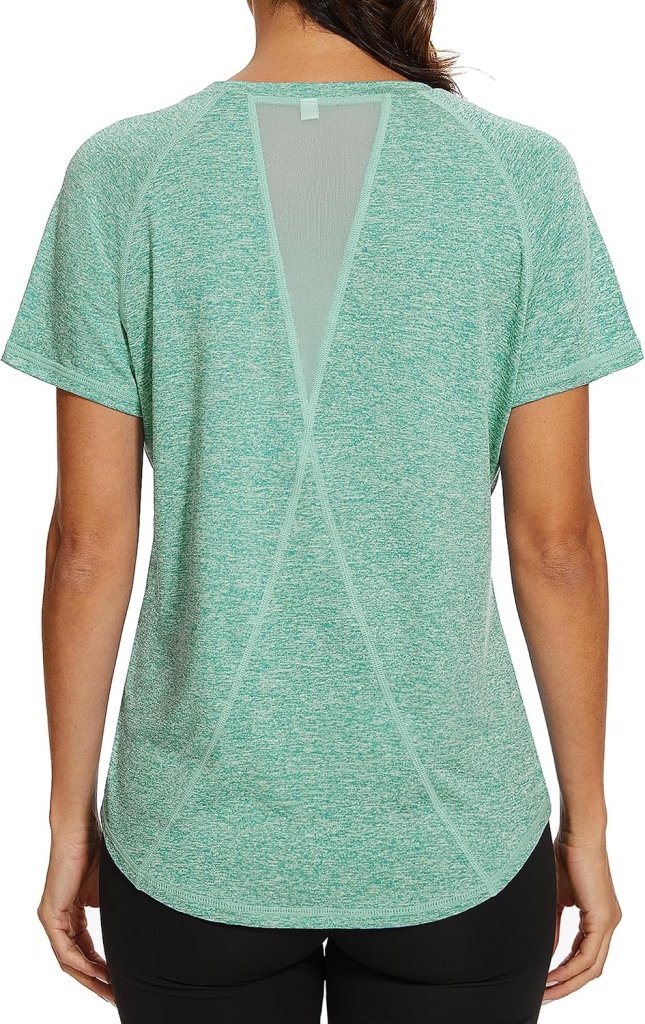 Laad afbeelding in Galerijviewer, Gyabnw Sportshirt dames T-shirts dames korte mouwen elastisch shirt gym dames rug ademend mesh top fitness yoga hardlopen dans - happygetfit.com
