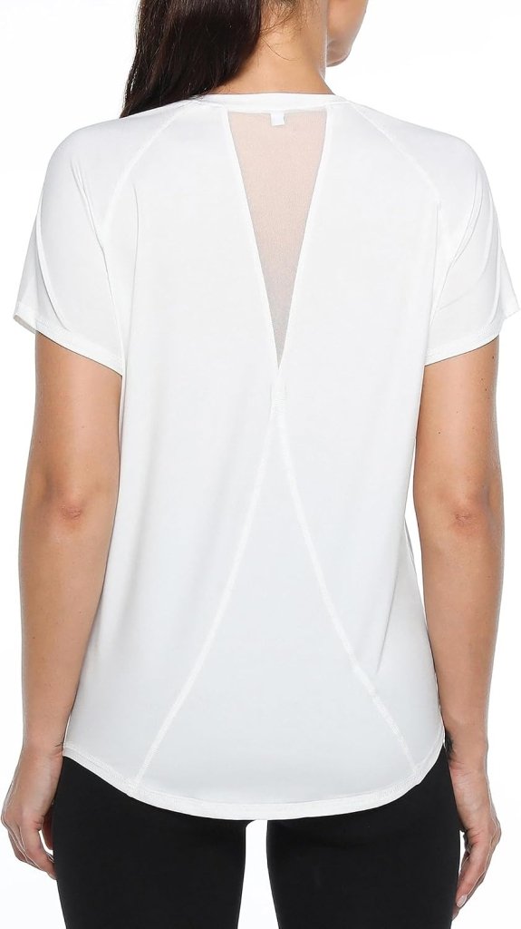 Laad afbeelding in Galerijviewer, Gyabnw Sportshirt dames T-shirts dames korte mouwen elastisch shirt gym dames rug ademend mesh top fitness yoga hardlopen dans - happygetfit.com
