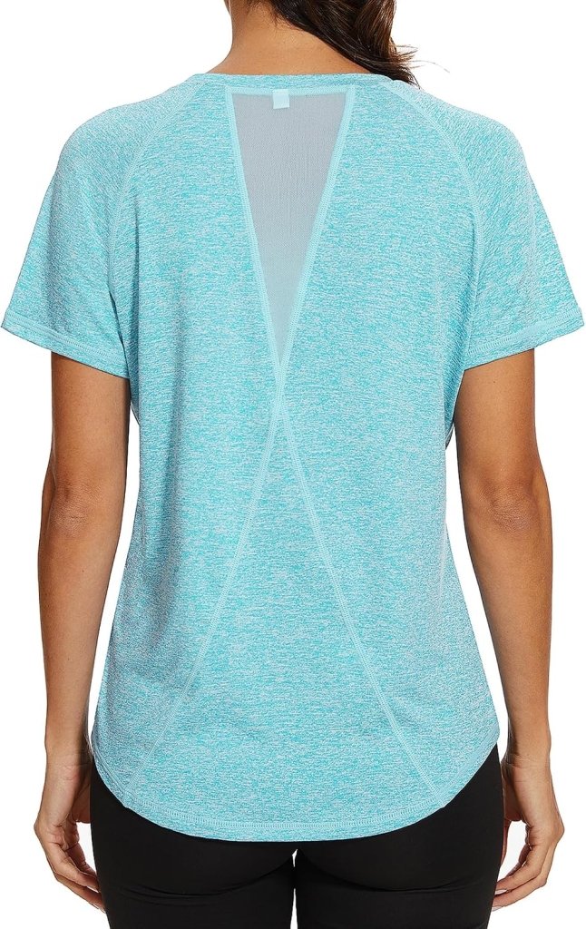 Laad afbeelding in Galerijviewer, Gyabnw Sportshirt dames T-shirts dames korte mouwen elastisch shirt gym dames rug ademend mesh top fitness yoga hardlopen dans - happygetfit.com
