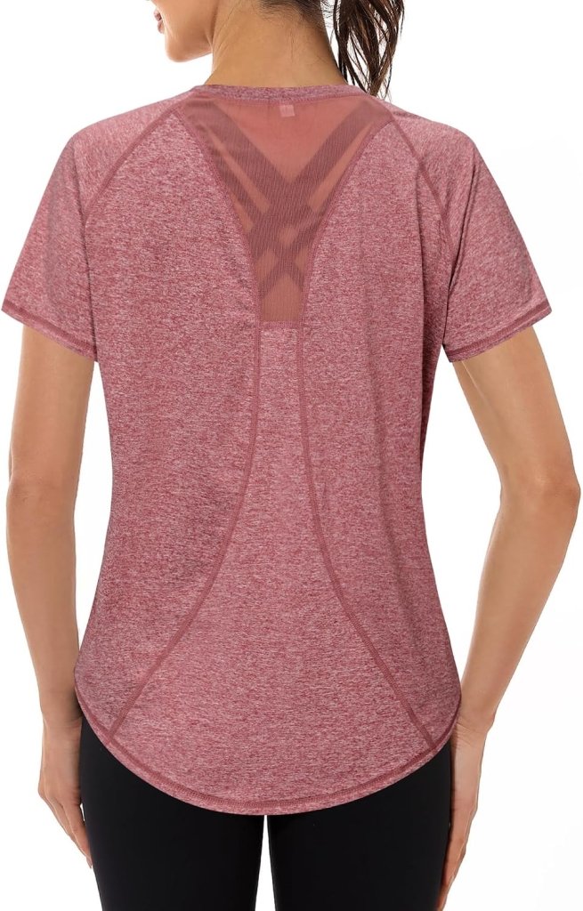 Laad afbeelding in Galerijviewer, Gyabnw Sportshirt dames T-shirts dames korte mouwen elastisch shirt gym dames rug ademend mesh top fitness yoga hardlopen dans - happygetfit.com
