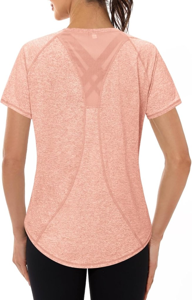 Laad afbeelding in Galerijviewer, Gyabnw Sportshirt dames T-shirts dames korte mouwen elastisch shirt gym dames rug ademend mesh top fitness yoga hardlopen dans - happygetfit.com
