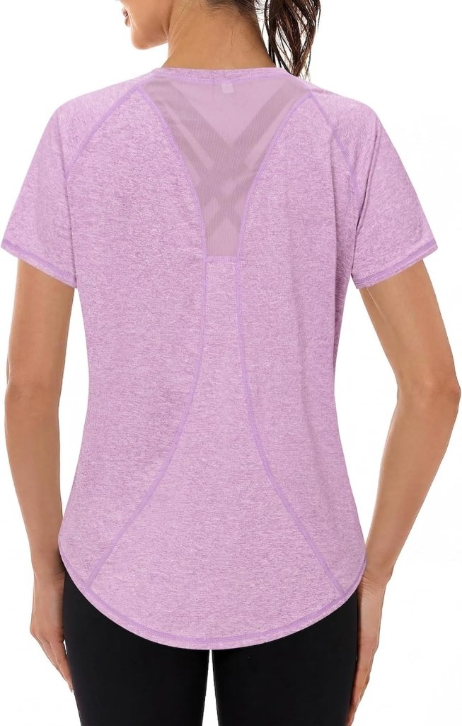 Laad afbeelding in Galerijviewer, Gyabnw Sportshirt dames T-shirts dames korte mouwen elastisch shirt gym dames rug ademend mesh top fitness yoga hardlopen dans - happygetfit.com
