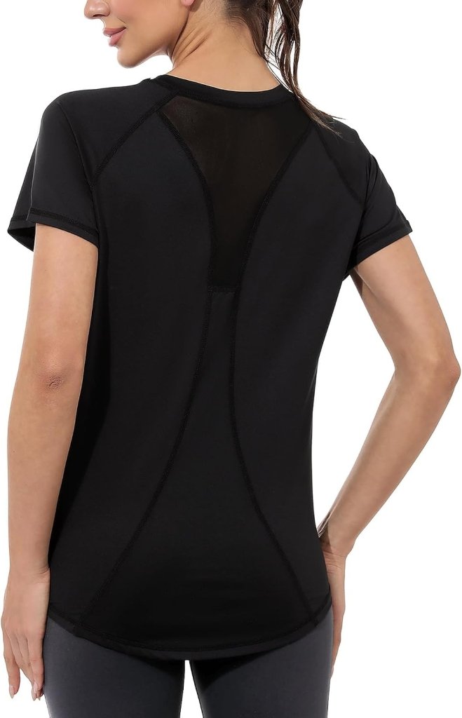 Laad afbeelding in Galerijviewer, Gyabnw Sportshirt dames T-shirts dames korte mouwen elastisch shirt gym dames rug ademend mesh top fitness yoga hardlopen dans - happygetfit.com
