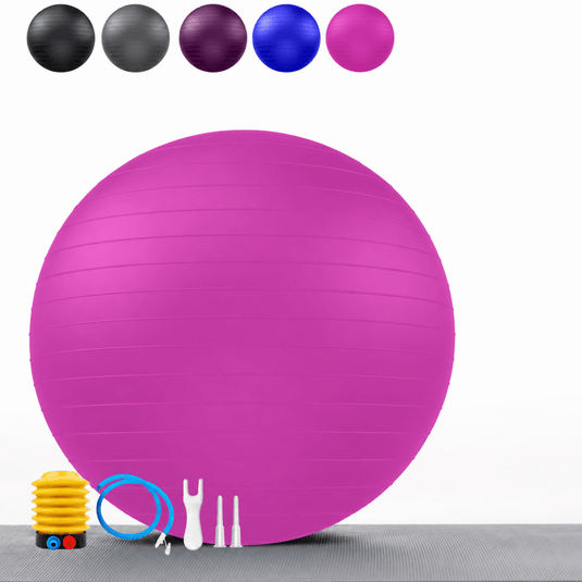 Gymnastiekbal met voetpomp – anti-burst zitbal – yoga – zwangerschap – balanstraining - happygetfit.com
