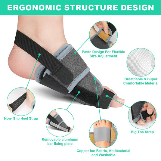 Hallux valgus correctors 2 stuks met verstelbare teenbandage en aluminium spalken – teenspreiders – voetondersteuning - happygetfit.com
