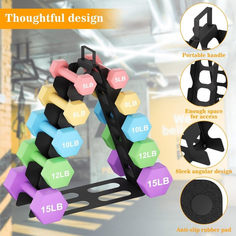 Chargez l'image dans la visionneuse de la galerie, Halterrek 5 lagen zwart voor dumbbells - happygetfit.com
