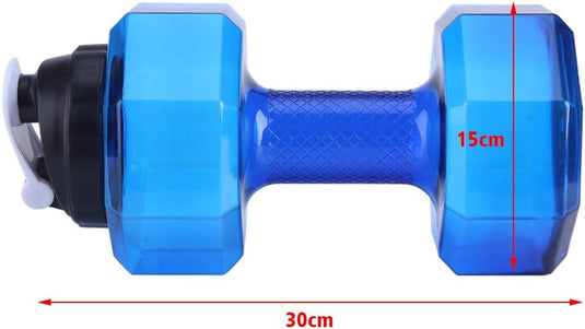 Haltervormige waterfles 2,2 liter blauw - happygetfit.com