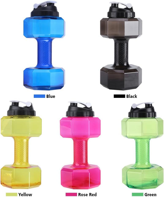 Haltervormige waterfles 2,2 liter blauw - happygetfit.com