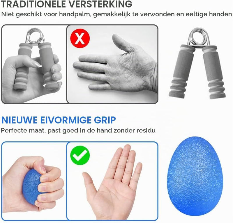 Bild im Galerie-Viewer laden, Handtrainer gripballen 4 stuks van elastisch rubber met verschillende weerstandsniveaus – handkrachttraining – stressballen - happygetfit.com
