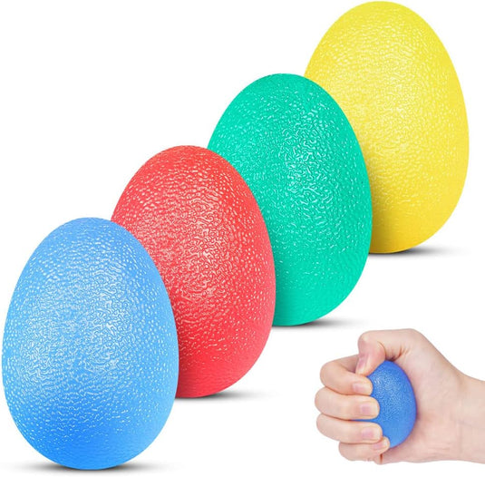 Handtrainer gripballen 4 stuks van elastisch rubber met verschillende weerstandsniveaus – handkrachttraining – stressballen - happygetfit.com