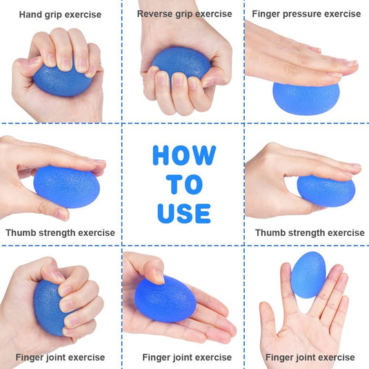 Handtrainer gripballen 4 stuks van elastisch rubber met verschillende weerstandsniveaus – handkrachttraining – stressballen - happygetfit.com