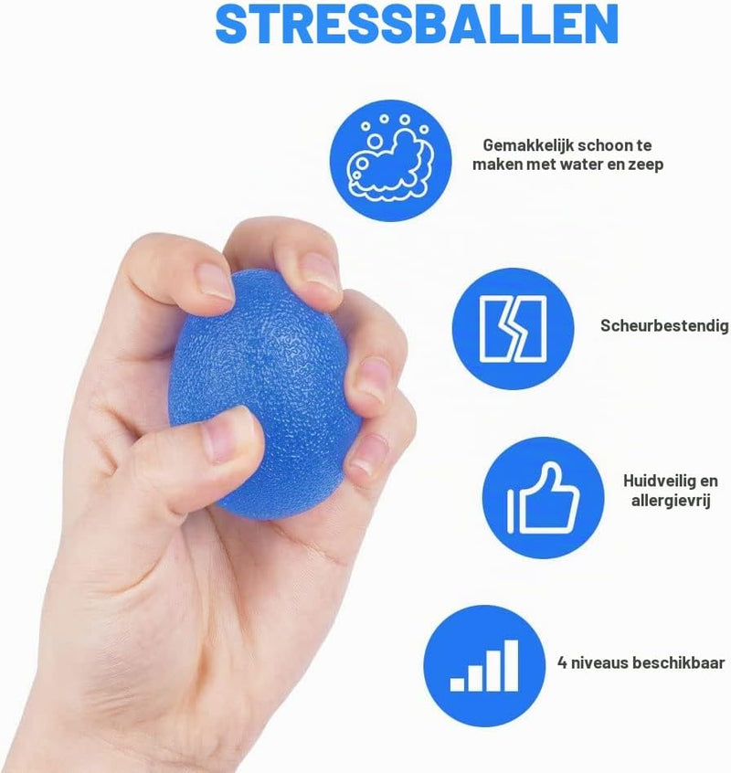 Bild im Galerie-Viewer laden, Handtrainer gripballen 4 stuks van elastisch rubber met verschillende weerstandsniveaus – handkrachttraining – stressballen - happygetfit.com

