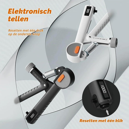 Handtrainerset 5-delig met verstelbare weerstand van 5 tot 60 kg en herhalingsteller voor handen vingers en onderarmen – griptrainer – knijpkrachttrainer - happygetfit.com