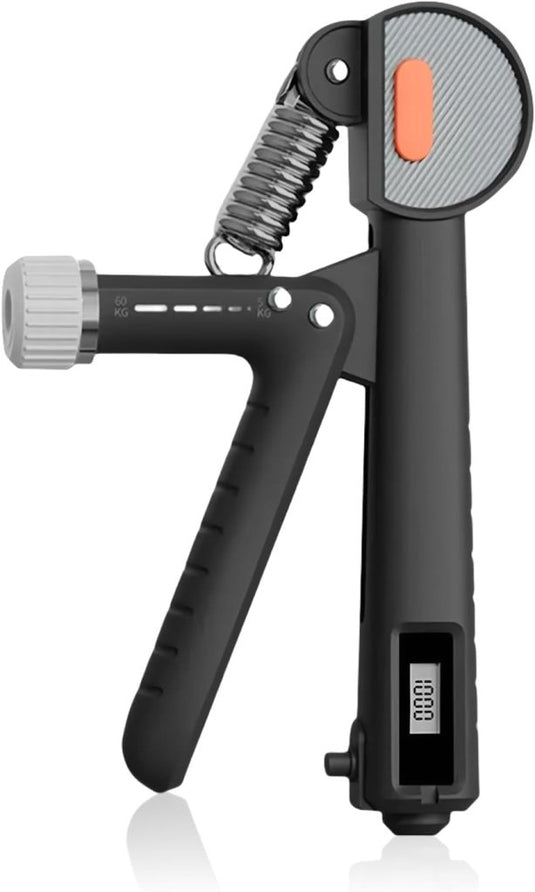 Handtrainerset 5-delig met verstelbare weerstand van 5 tot 60 kg en herhalingsteller voor handen vingers en onderarmen – griptrainer – knijpkrachttrainer - happygetfit.com