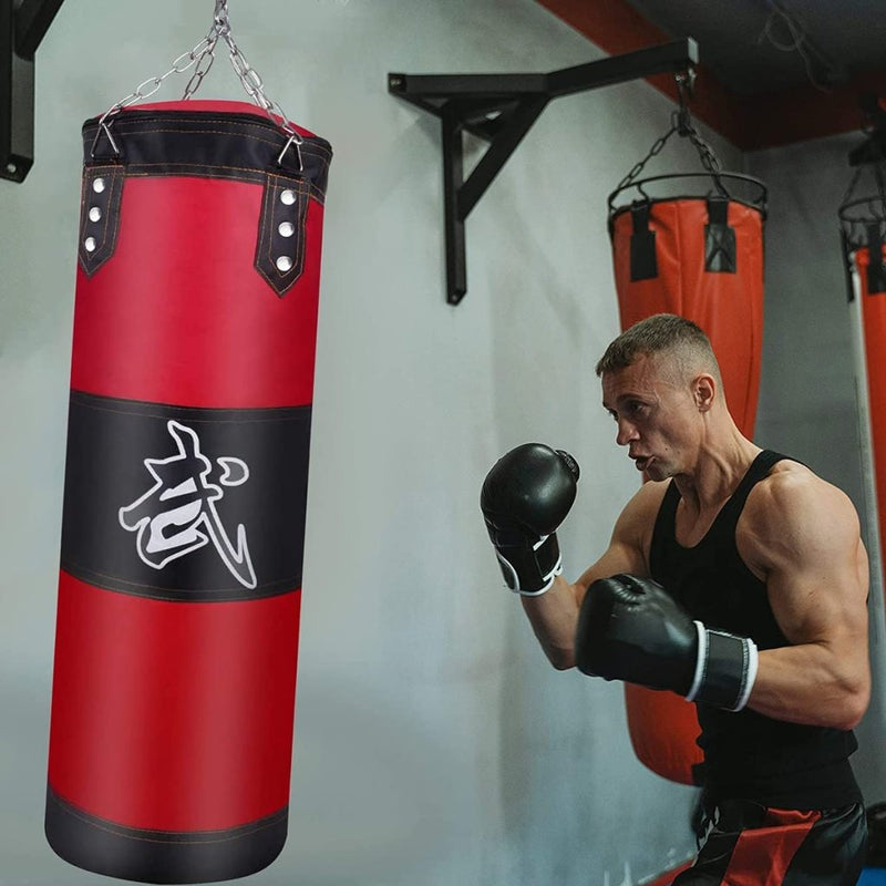 Load image into Gallery viewer, Hanging Punching Bag Set Unfilled, Heavy Boxing Bags Kickboxing Bag for Adults Kids, Youth Boxing Set with Hand Wraps, Punching Bag Hangers, for MMA Muay Thai Karate Taekwondo Training - happygetfit.com

