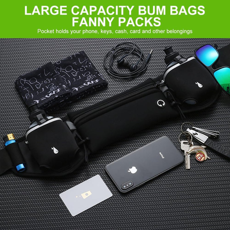 Charger l’image dans la visionneuse de galerie, Hardloop heuptas met 2 drinkflessen van 190 ml en verstelbare band voor sport wandelen en fietsen – drinkgordel – running belt - happygetfit.com
