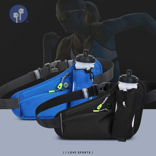 Hardloop heuptas met 2 drinkflessen van 190 ml en verstelbare band voor sport wandelen en fietsen – drinkgordel – running belt - happygetfit.com