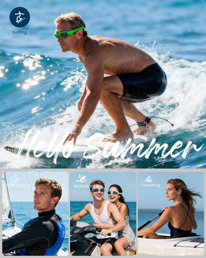 Laad afbeelding in Galerijviewer, Hearprotek oordopjes voor zwemmen, 2 paar gehoorbescherming, waterbescherming oordopjes voor douche, zwemmen, surfen (oranje) - happygetfit.com
