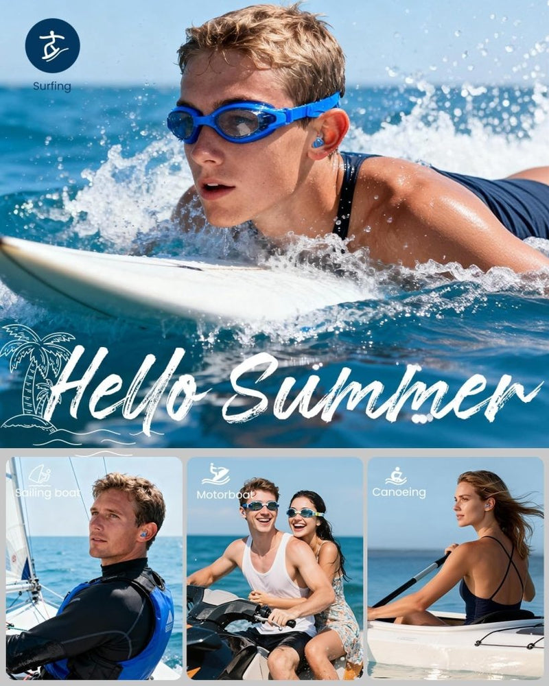 Laad afbeelding in Galerijviewer, Hearprotek oordopjes voor zwemmen, 2 paar gehoorbescherming, waterbescherming oordopjes voor douche, zwemmen, surfen (oranje) - happygetfit.com
