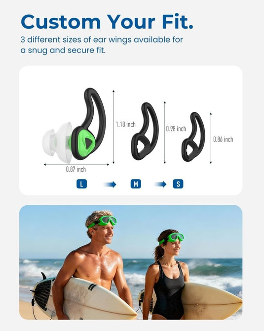 Hearprotek oordopjes voor zwemmen, 2 paar gehoorbescherming, waterbescherming oordopjes voor douche, zwemmen, surfen (oranje) - happygetfit.com
